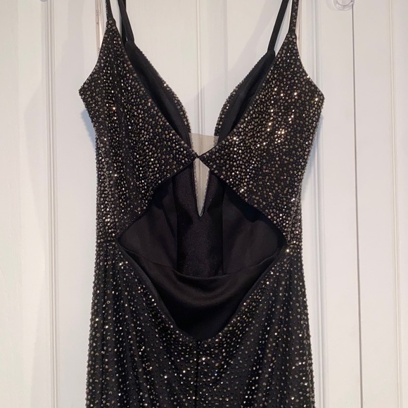 Black prom dress with silver rhinestones - Picture 9 of 10